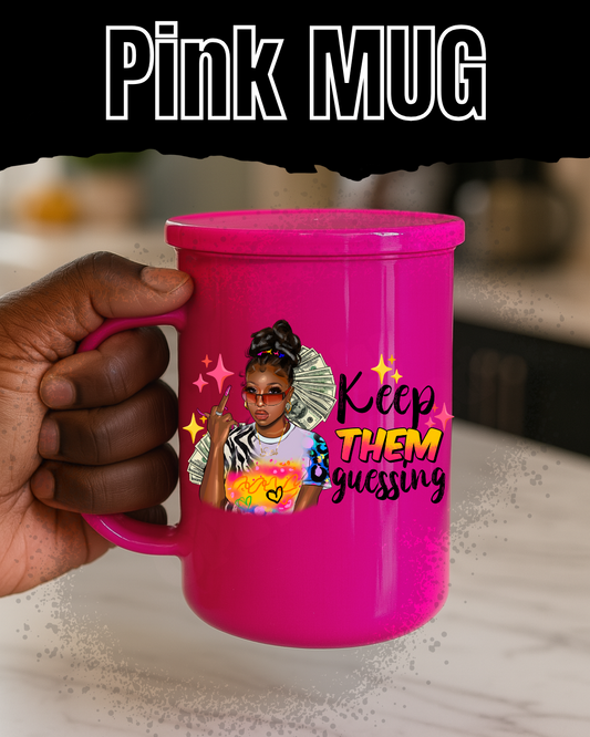 💖 Pink Macaron Mug – “Keep Them Guessing”